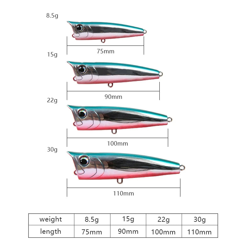 LETOYO Topwater Popper 8.5-30g