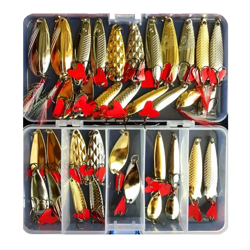 Hot Brilliant Metal Jig Spoon Fishing Lure Set