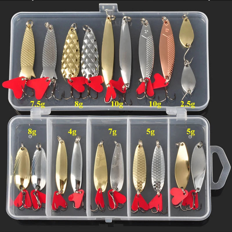 Hot Brilliant Metal Jig Spoon Fishing Lure Set