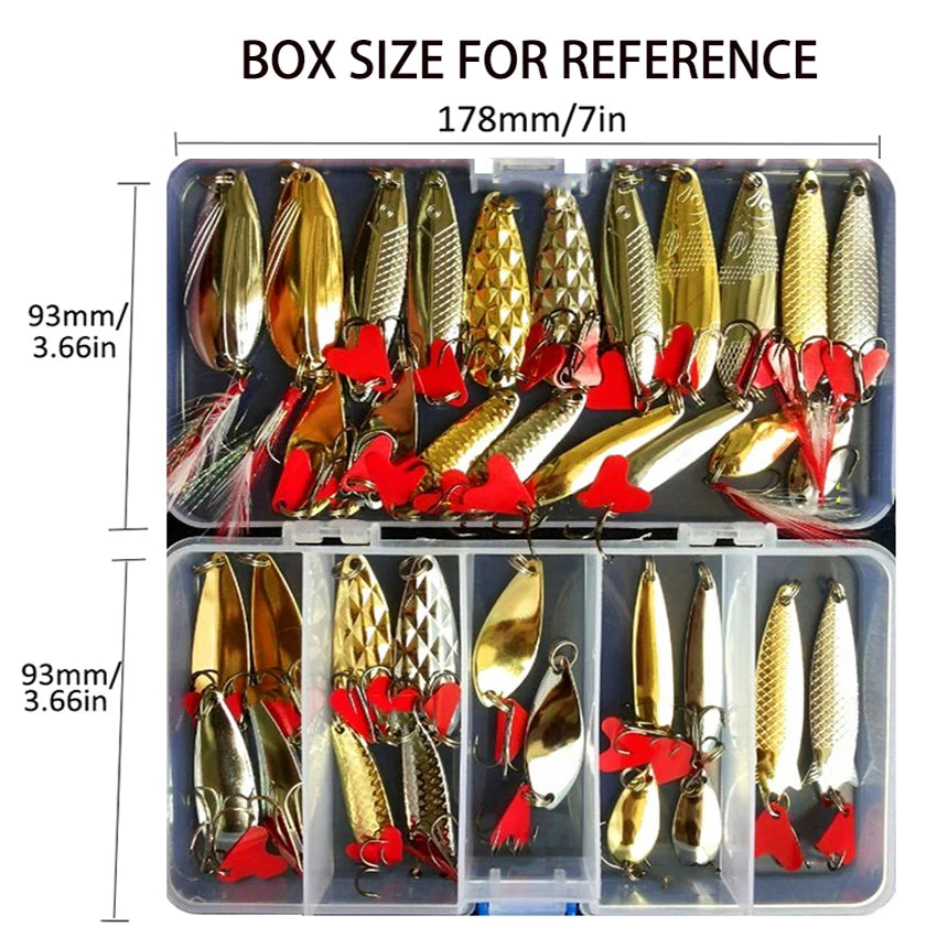 Hot Brilliant Metal Jig Spoon Fishing Lure Set