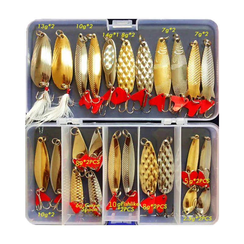 Hot Brilliant Metal Jig Spoon Fishing Lure Set