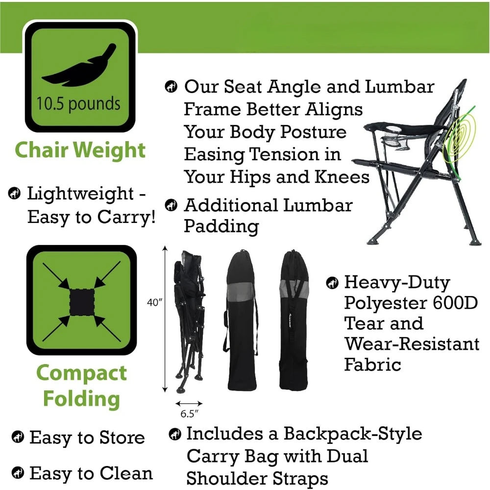 Fishing chairs Guru 3.0 Heavy Duty Camping Chairs with Lumbar Support