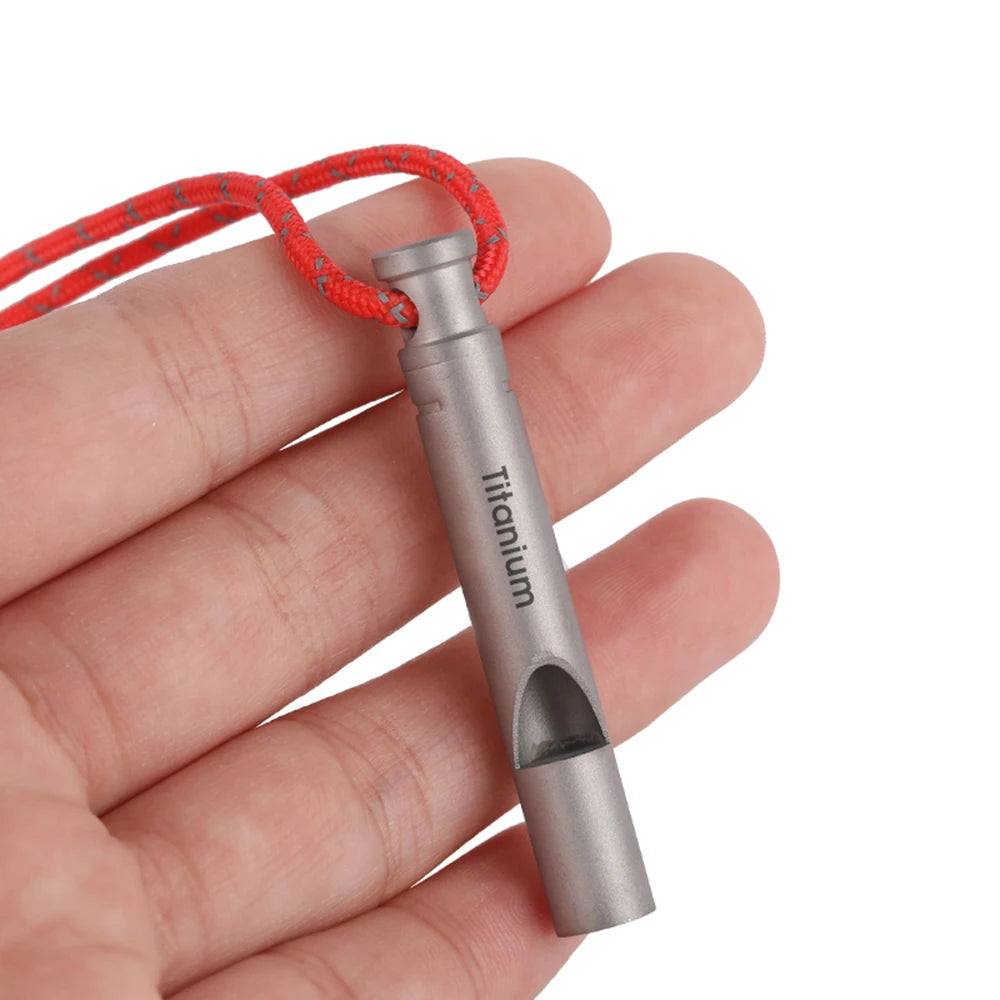 Ultralight Titanium Emergency Whistle with Cord