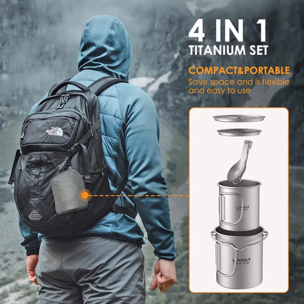 Lixada Camping Titanium Pot