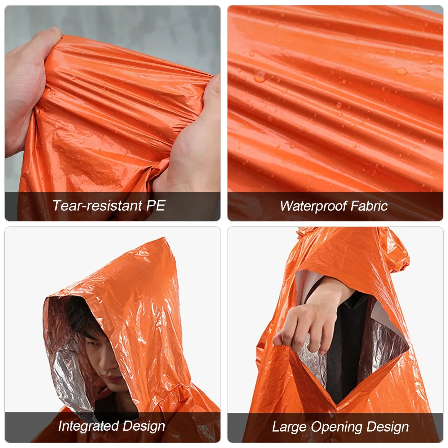 Emergency Waterproof Aluminum Film Raincoat