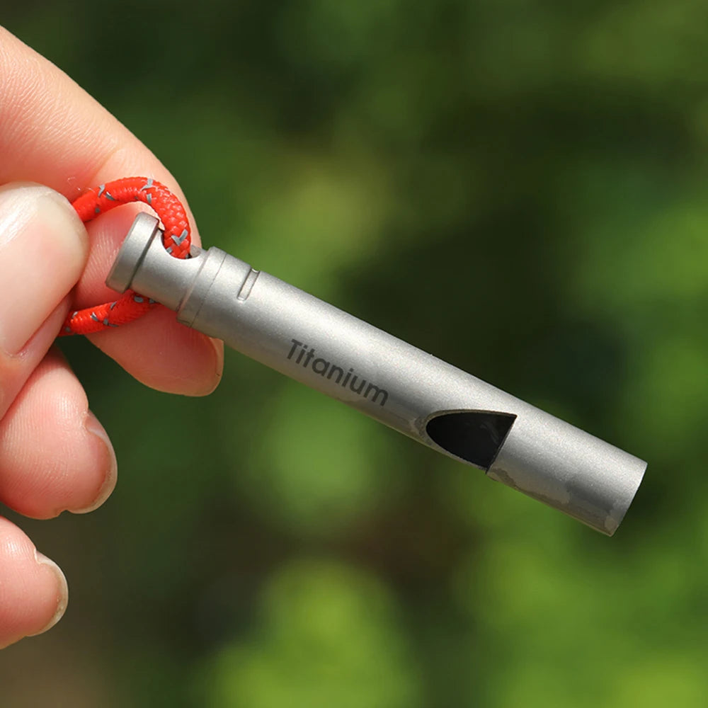 Ultralight Titanium Emergency Whistle with Cord