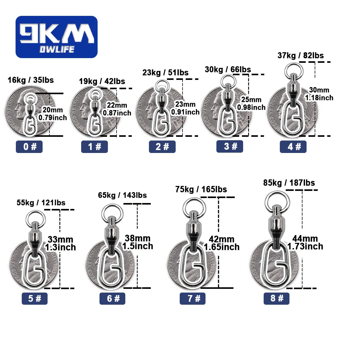 Fishing Snap Ball Bearing Swivel