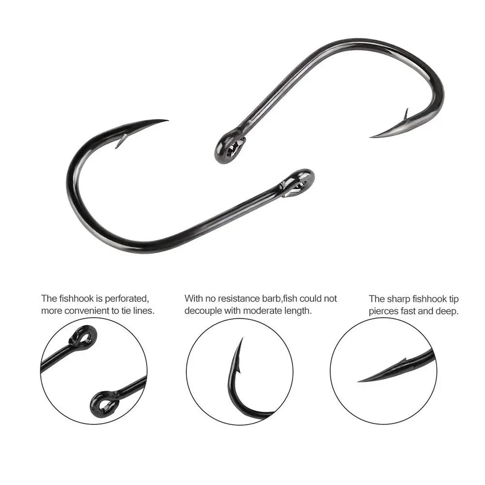 Carbon Steel Fishing Hooks Set