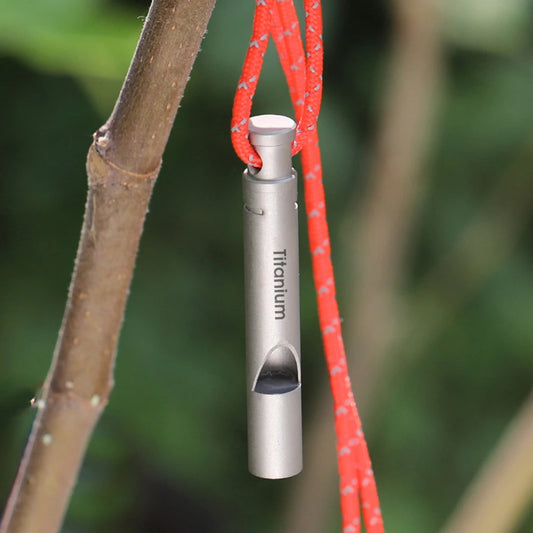 Ultralight Titanium Emergency Whistle with Cord