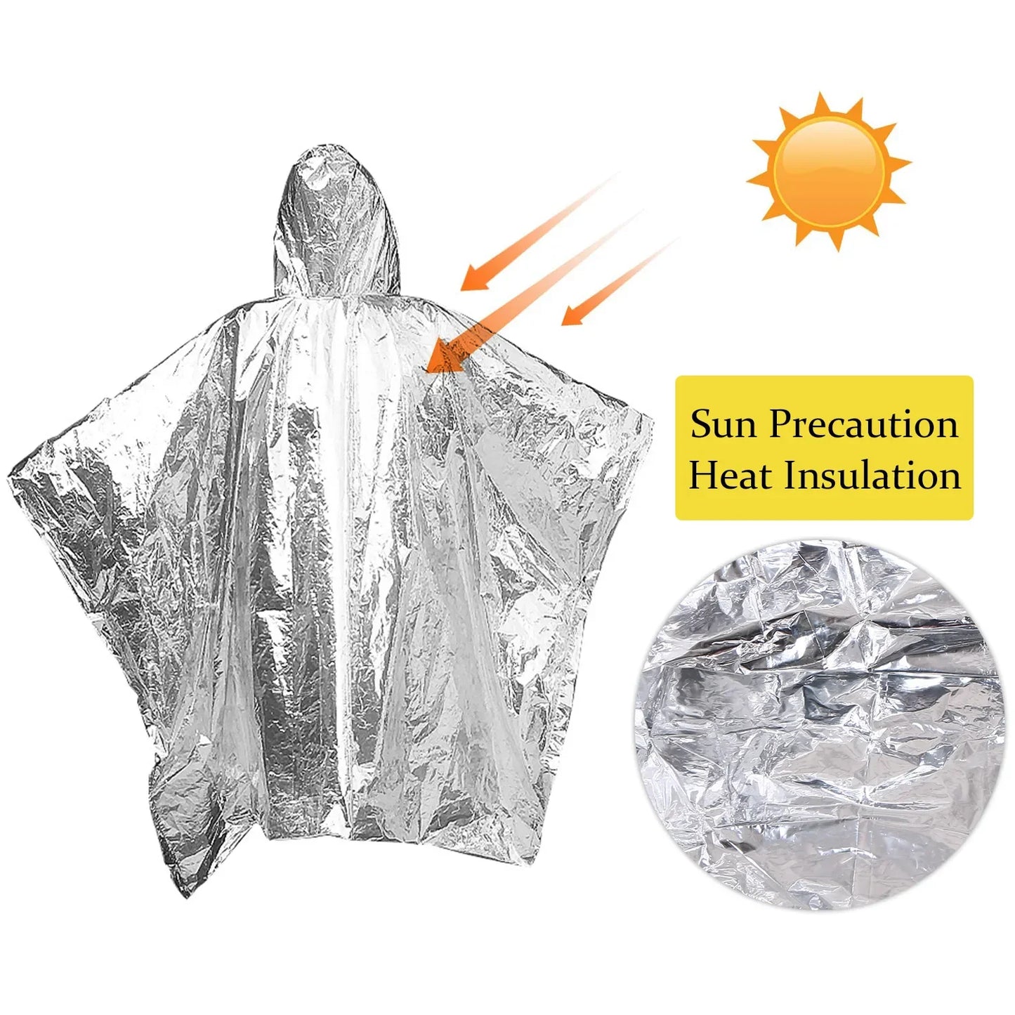 Emergency Waterproof Aluminum Film Raincoat